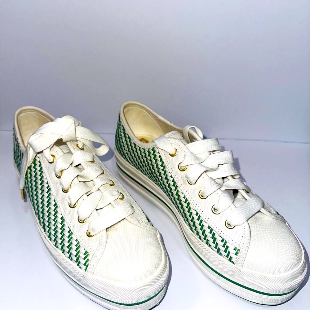 Keds X Kate Spade New York Triple Up Multi Woven Sneakers.
